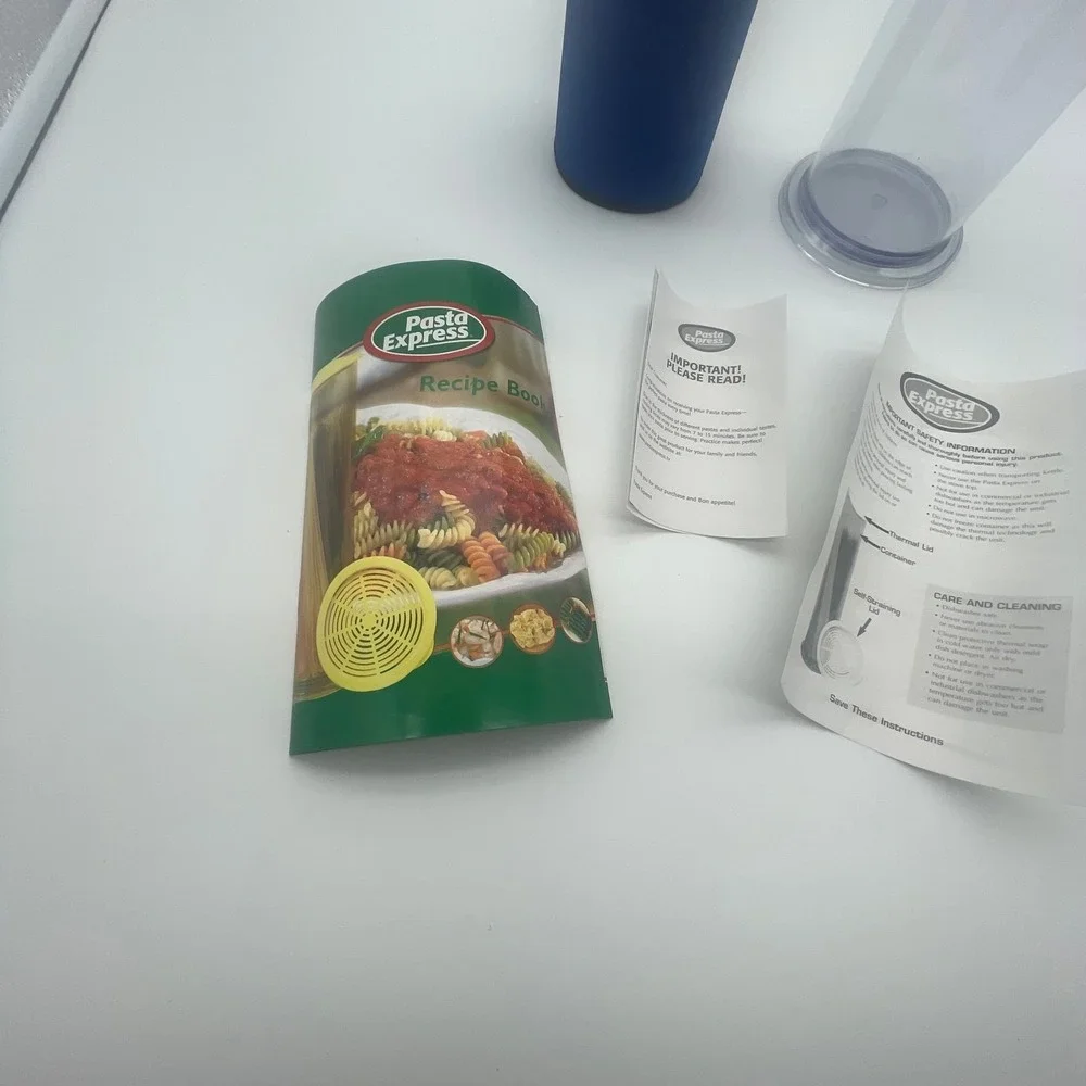 Pasta Express As Seen On TV Pasta Maker Tube Cooker with Thermal Sleeve and Reci